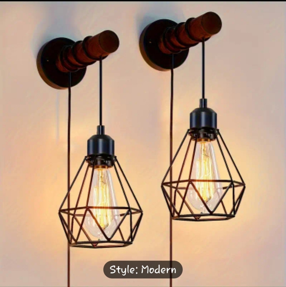 Modern Wall Mounting Pull in Light Fixtures Lamps Rustic Pair NEW
